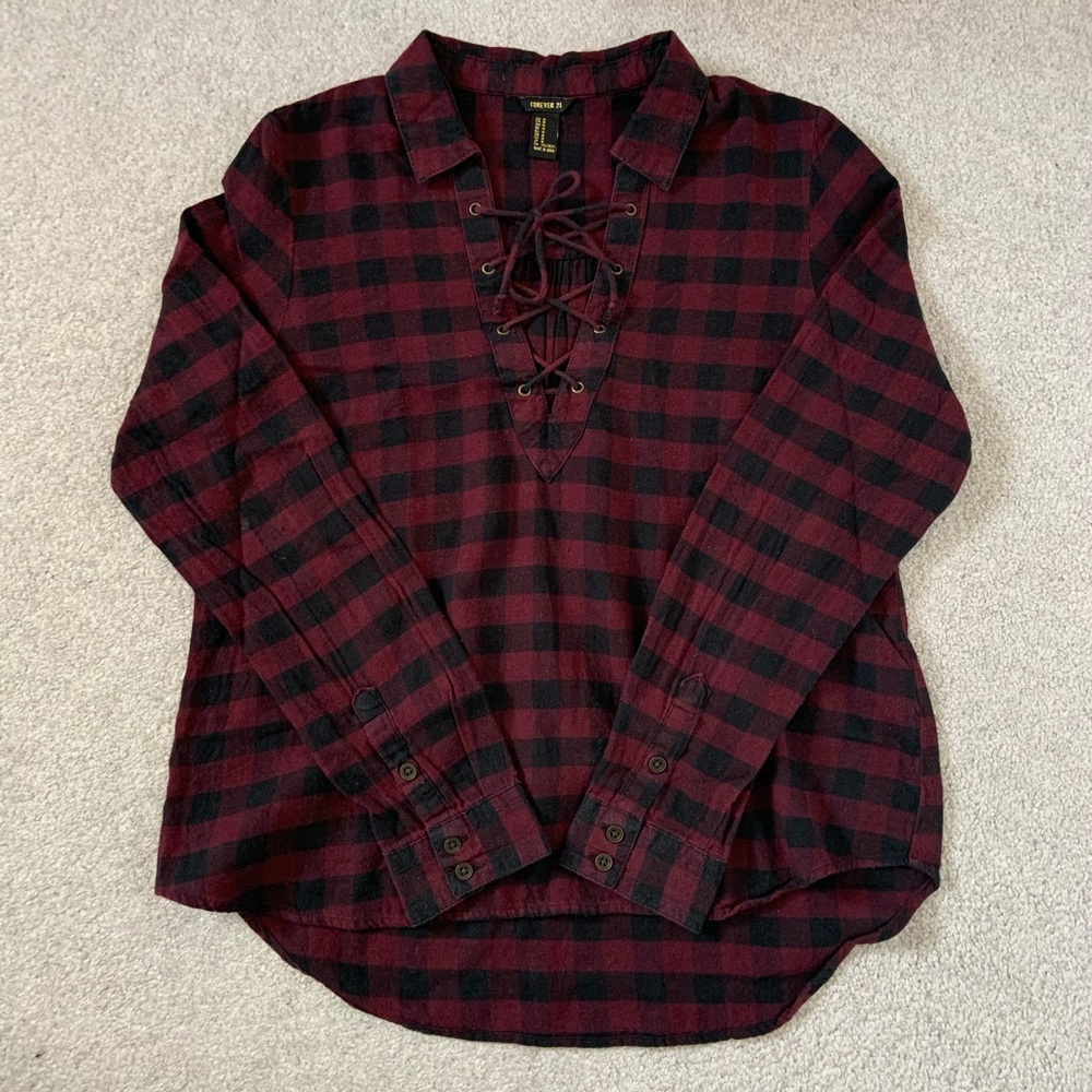 Forever 21 Lace Up Shirt